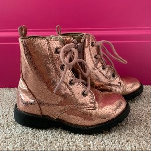 Gap kids sz 8 glitter pink zip up boots!